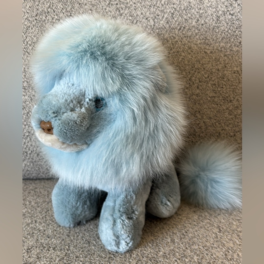 Genuine fur stuffed animal lion